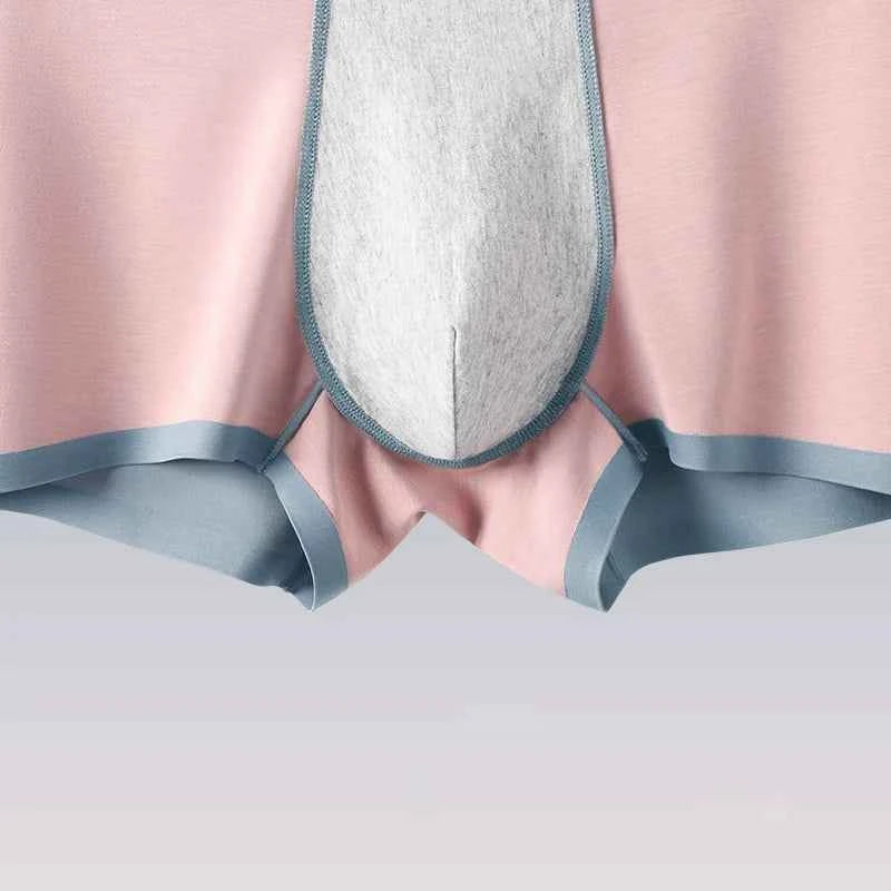 MiiOW 3Pcs Silky Summer Men Underwear Boxers Cotton Antibacterial Crotch Men's Panties Seamless Breathable Man Boxers Underpants