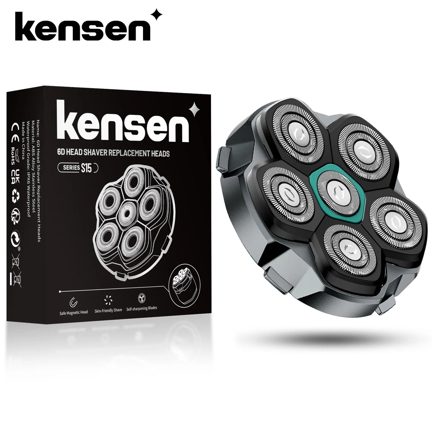 KENSEN replaceable razor blade for S15 head shaver, compatible blade refill for smooth, close shaving performance