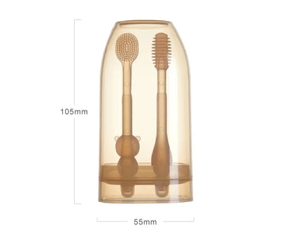 MAMIJOY Baby Toothbrush 3-In-1 Silicone Tongue Brush