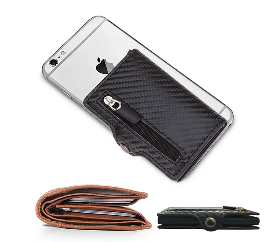 Carbon Fiber Rfid Credit Card Holder Men Wallets Storage Money Bag Hand Purse Small Mini Slim Wallets Carteira Masculina