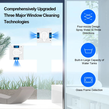 Liectroux YW509 Robot Window Cleaner with 4-Way Water Spray