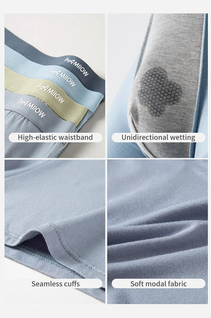 MiiOW Antibacterial Modal Men Underwear - 3 Pcs Breathable Boxers - ShopHub