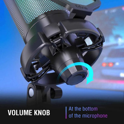 FIFINE USB Gaming Microphone,Condenser MIC with RGB,for PC PS4 PS5 MAC,Suit for Podcasters/Gamers/Influencers/Home Studio