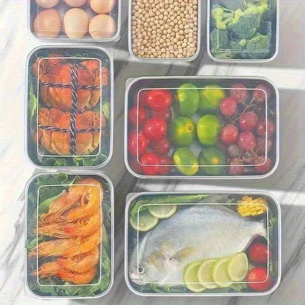 8-Piece Stainless Steel Food Containers, Leakproof Stackable for Freezer Kitchen, with Clear Lids for Meat Fruit Vegetables