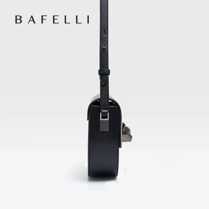 BAFELLI Genuine Leather Saddle Crossbody Bag