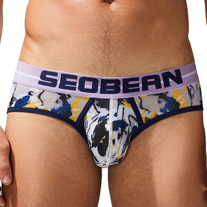 SEOBEAN Men's Printed Briefs Comfortable Breathable Underwear - ShopHub