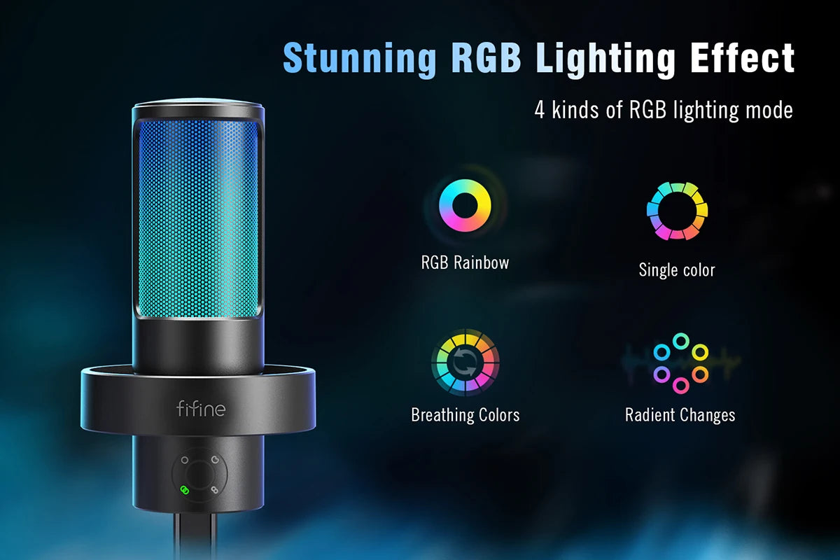 FIFINE Ampligame A8 PLUS USB Microphone - Elevate Your Streaming and Gaming Experience