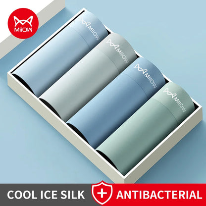 Breathe Easy with MiiOW Breathable Men's Ice Silk Underwear - 4-Pack
