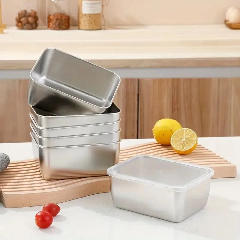 6Pcs Stainless Steel Food Containers - ShopHub