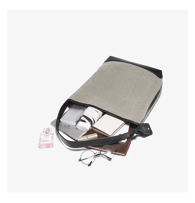 FOXER Fabric Tote Bag for Women's 2026 Spring Summer Versatile Large Capacity Female Shoulder Handbag Canvas Bag
