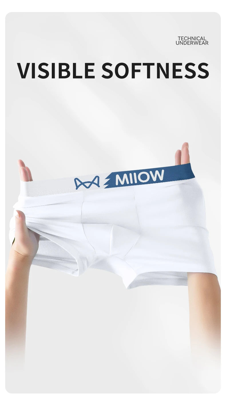 MiiOW Men's Antibacterial Underwear 3Pcs Cotton Boxers - ShopHub