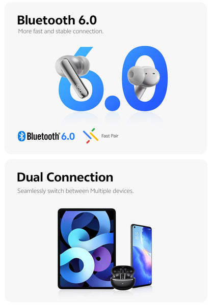 QCY MeloBuds N70 Wireless Earphones with Hybrid Adaptive ANC, Hi-Res Sound, and 50Hrs Battery Life - ShopHub