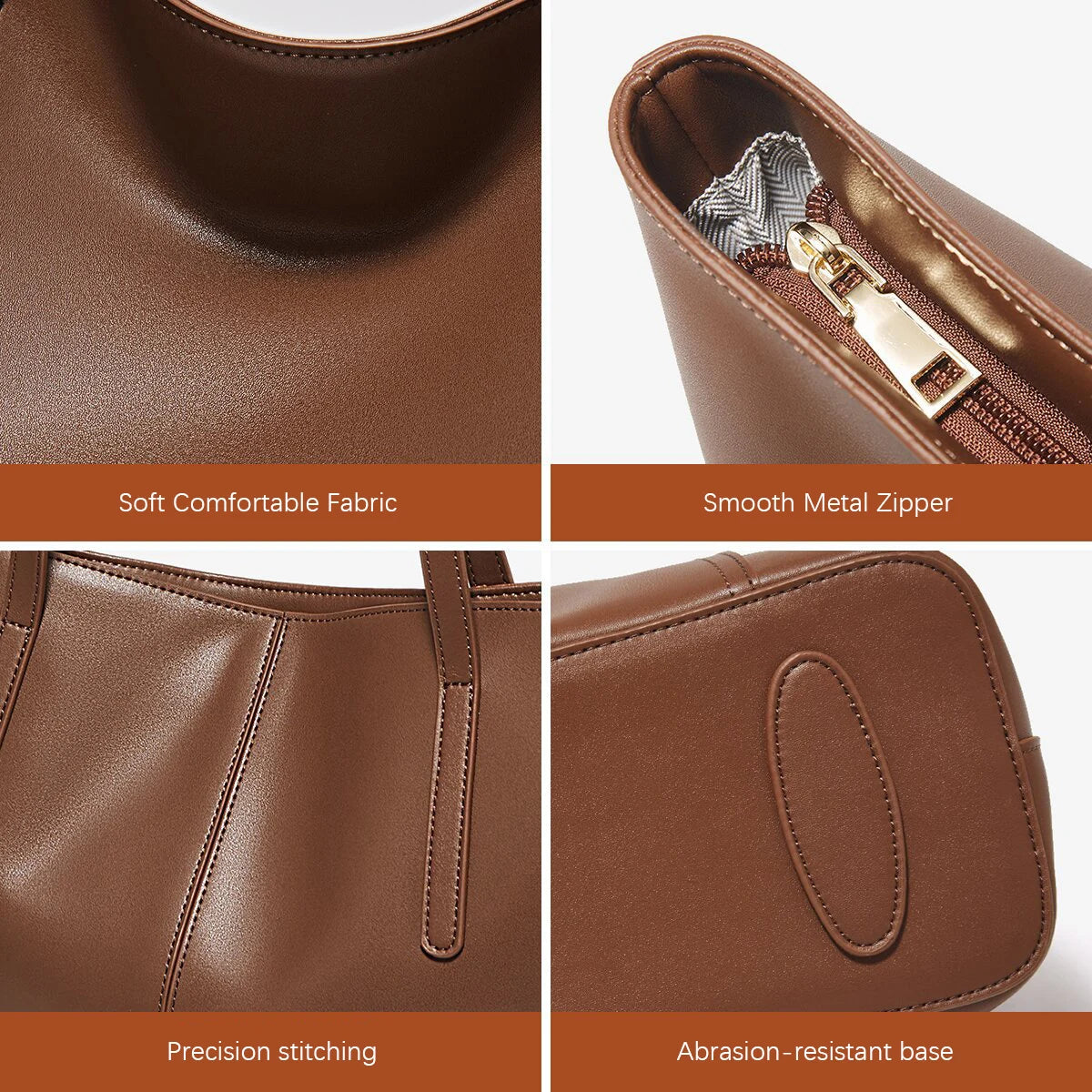 FOXER Lady's Shoulder Bag Split Leather Soft Fabric 2026 New Casual Large Capacity Women Tote Bag Commute Travel Bag All-match