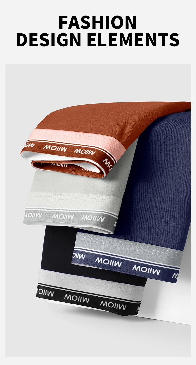MiiOW 3Pcs Men's Cotton Boxer Shorts Antibacterial Breathable Underwear - ShopHub