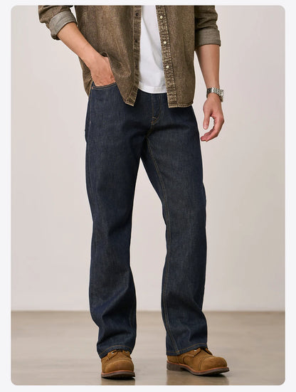 SIMWOOD Loose Relax 13.5oz Heavyweight Washed Vintage Jeans