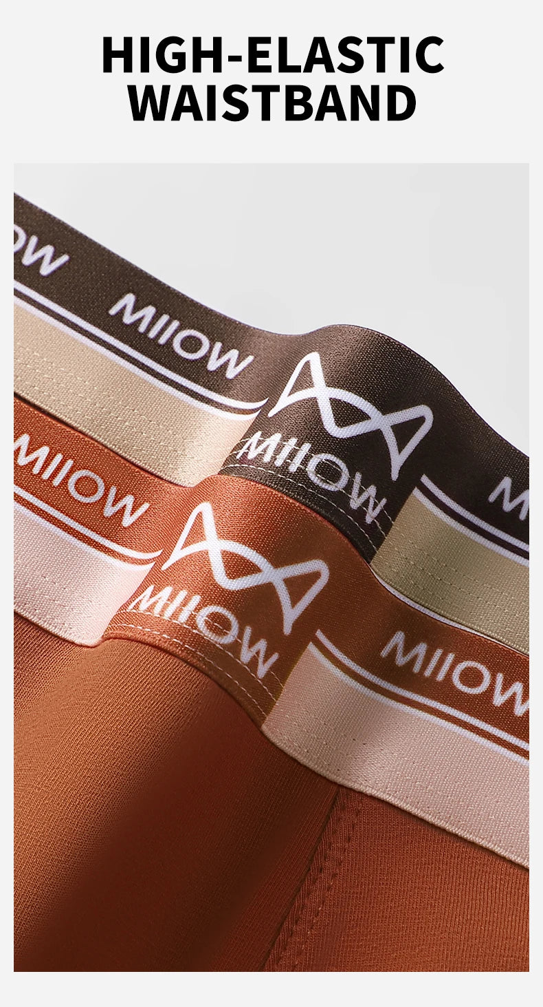 MiiOW 3Pcs Men's Cotton Boxer Shorts Antibacterial Breathable Underwear - ShopHub