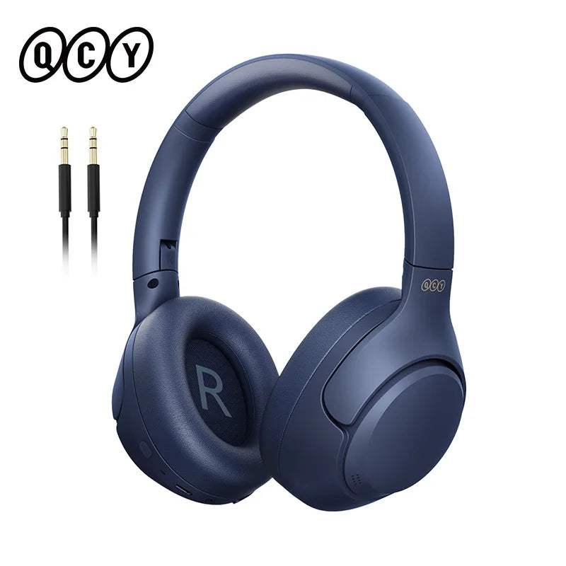 QCY H3 Wireless Headphones with Hybrid Active Noise Cancellation and 60Hrs Playtime, Hi-Res Audio, Bluetooth 5.4 Over Ear Design - ShopHub