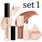 3pcs/Set Concealer + Contour Powder + Blending Puff