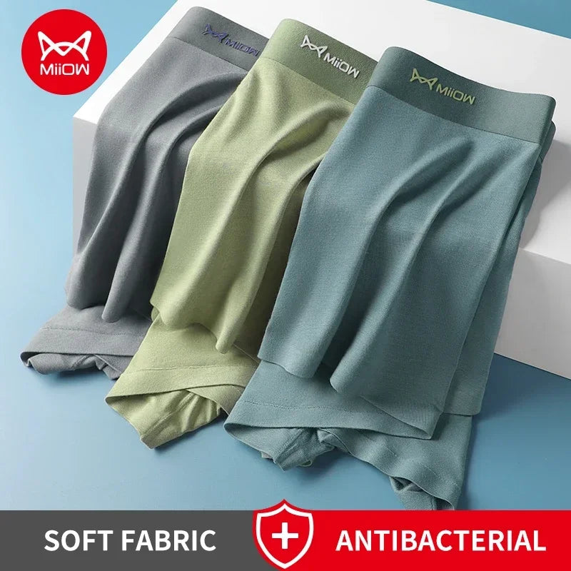 MiiOW Modal Men Underwear Boxers - 3Pcs Graphene Antibacterial Boxer Briefs - ShopHub
