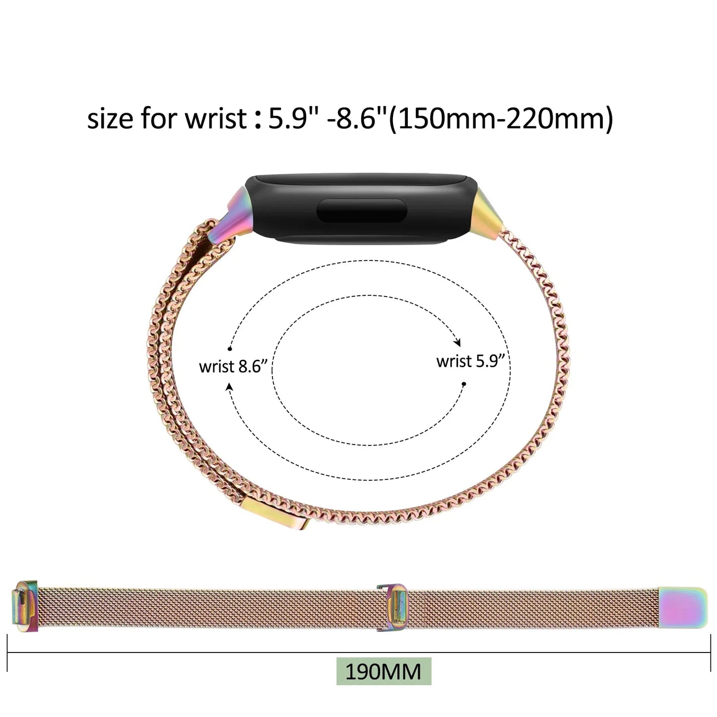 Metal Strap for the Fitbit Inspire/ACE 2/3 Series (available in 10 colours) Habicare