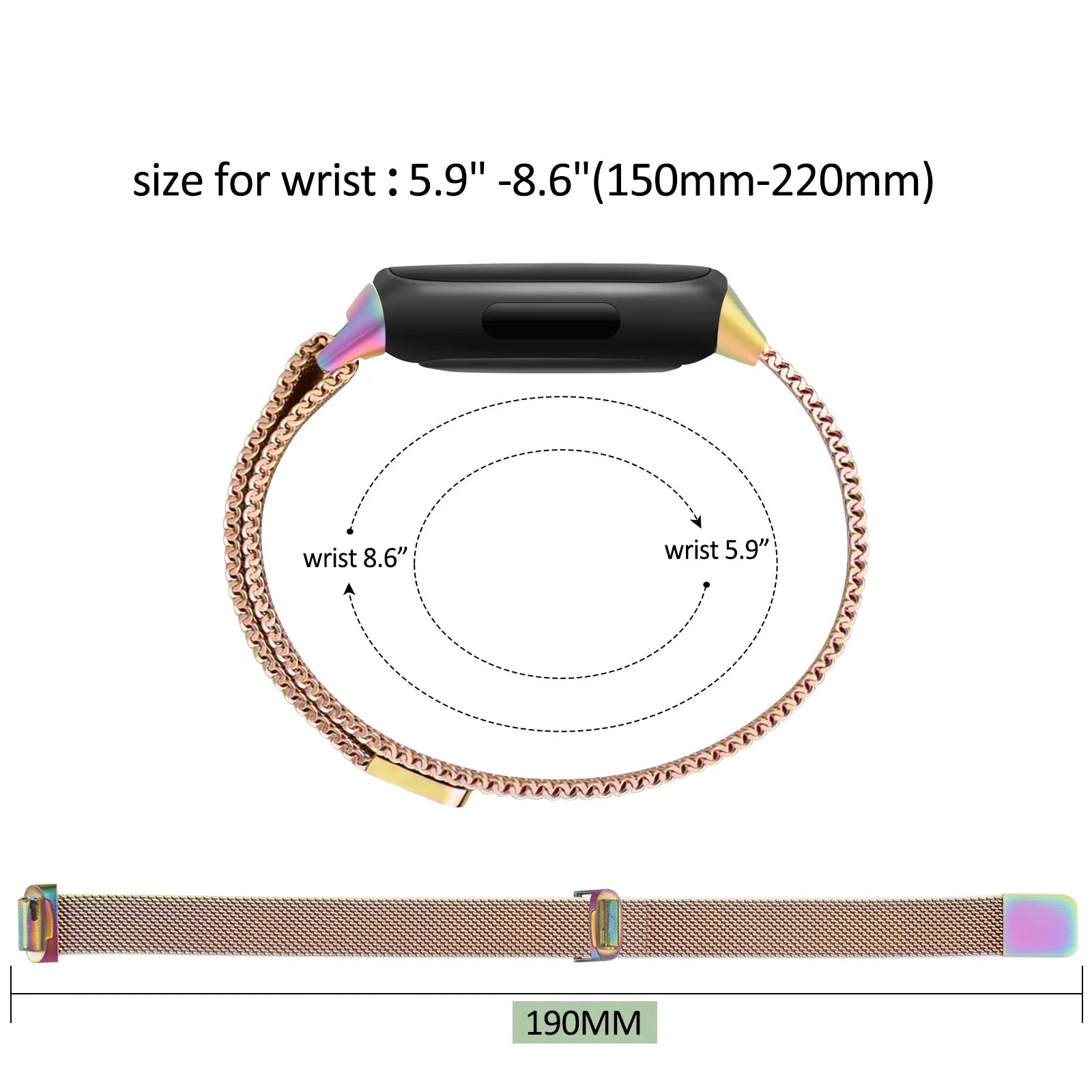 Metal Strap for the Fitbit Inspire/ACE 2/3 Series (available in 10 colours) Habicare