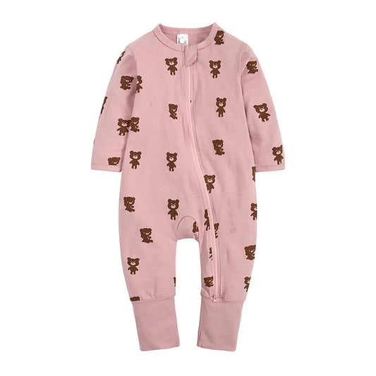 Kids Tales Little Moments Cotton-Blend Double-Zip Baby Romper