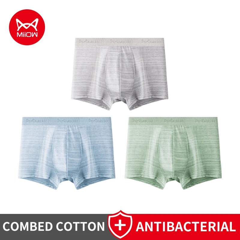 MiiOW Men's Cotton Boxershorts - 3Pcs Set - ShopHub