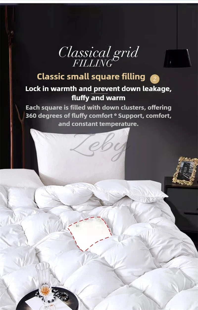 Luxurious White Goose Down Quilt for Ultimate Comfort and Warmth