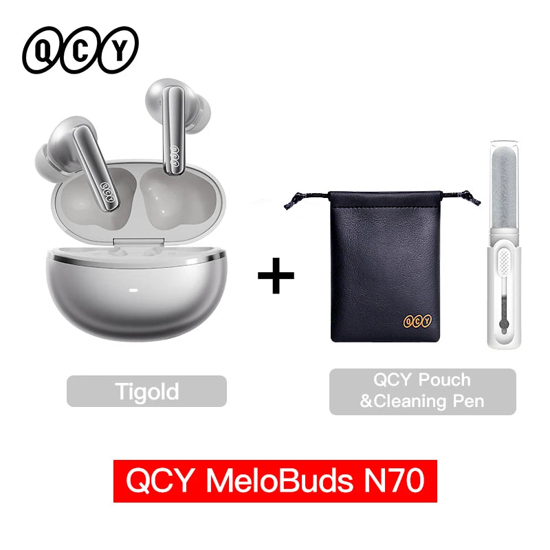 QCY MeloBuds N70 Wireless Earphones with Hybrid Adaptive ANC, Hi-Res Sound, and 50Hrs Battery Life - ShopHub