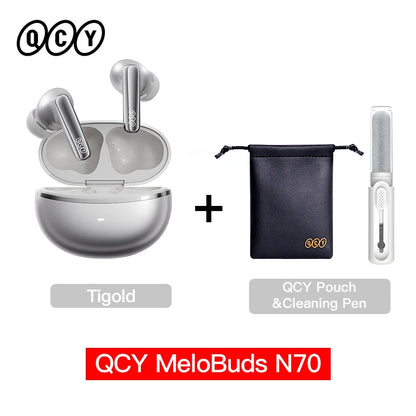 QCY MeloBuds N70 Wireless Earphones with Hybrid Adaptive ANC, Hi-Res Sound, and 50Hrs Battery Life - ShopHub