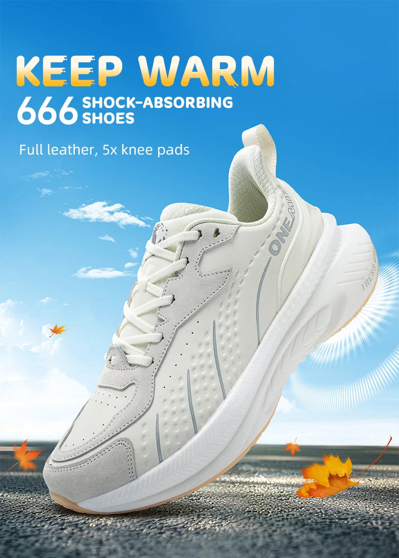 ONEMIX Black Leather Training Running Shoes