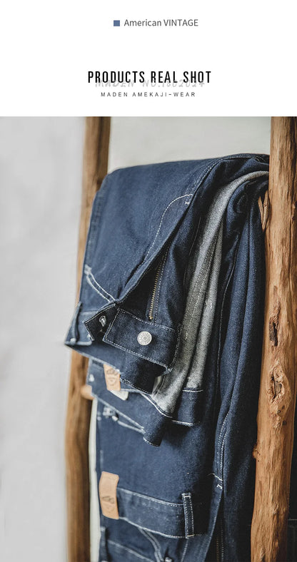 Maden Work Attire Retro Wide-leg Denim Jeans