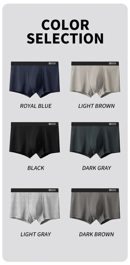 MiiOW Cotton Men's Boxer Shorts - 4Pcs Breathable Antibacterial Underwear for Men - ShopHub