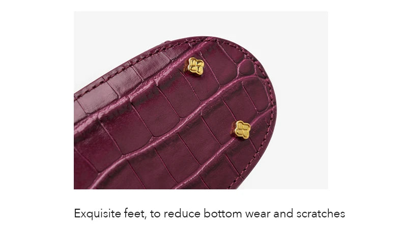 BAFELLI Crocodile-Grain Leather Bucket Bag