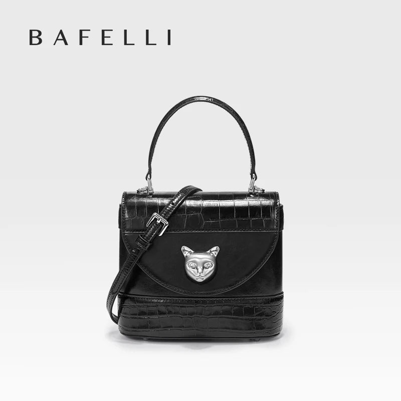 BAFELLI Animal-Print Leather Flap Crossbody