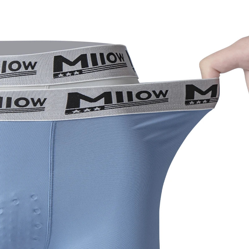 MiiOW 3Pcs Men's Breathable Underwear Ice Silk 10A Antibacterial Boxershorts with 101 Massage Beads - ShopHub