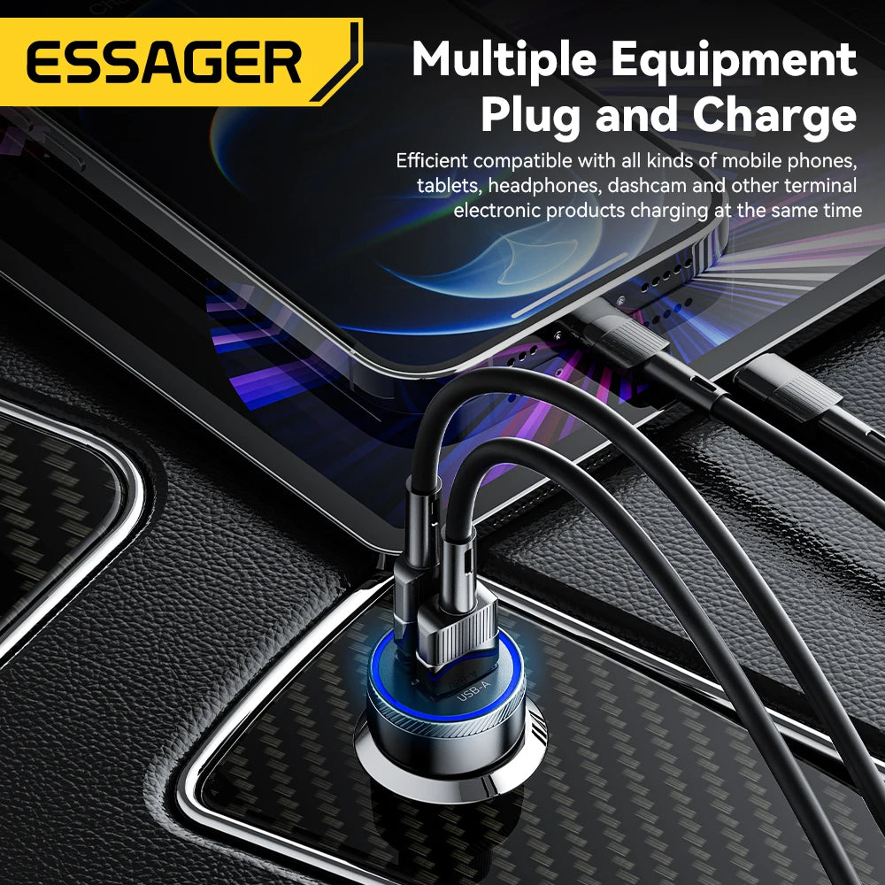 Essager 54W Dual-Port Car Charger – Fast Charge Your Devices on the Go