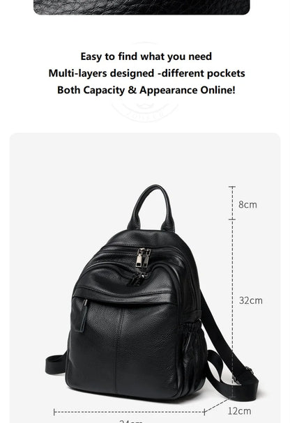 ZOOLER First Layer Genuine Leather Women Leather Backpack Black Travel Computer School Bags College Girl Hot#SC1728