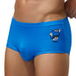 SEOBEAN Men's Low Waist Ice Silk Underwear Sexy Cartoon Pattern Half Hollow Flat Corner Briefs Youth Four Corners