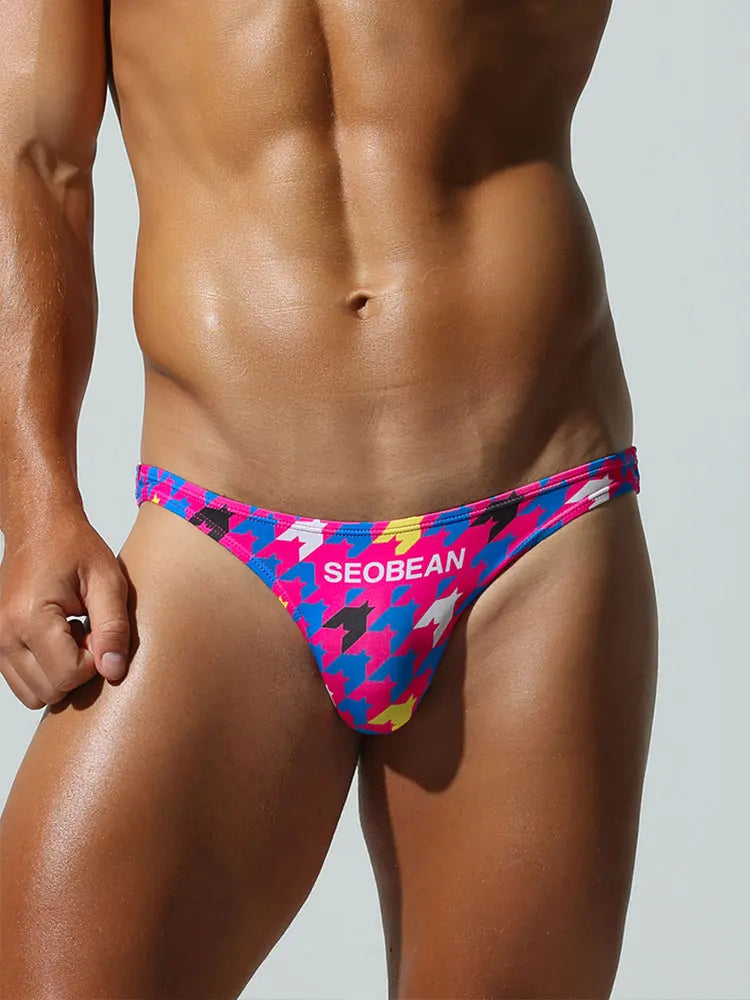 SEOBEAN Men's Printed Briefs with Contoured Pouch - ShopHub
