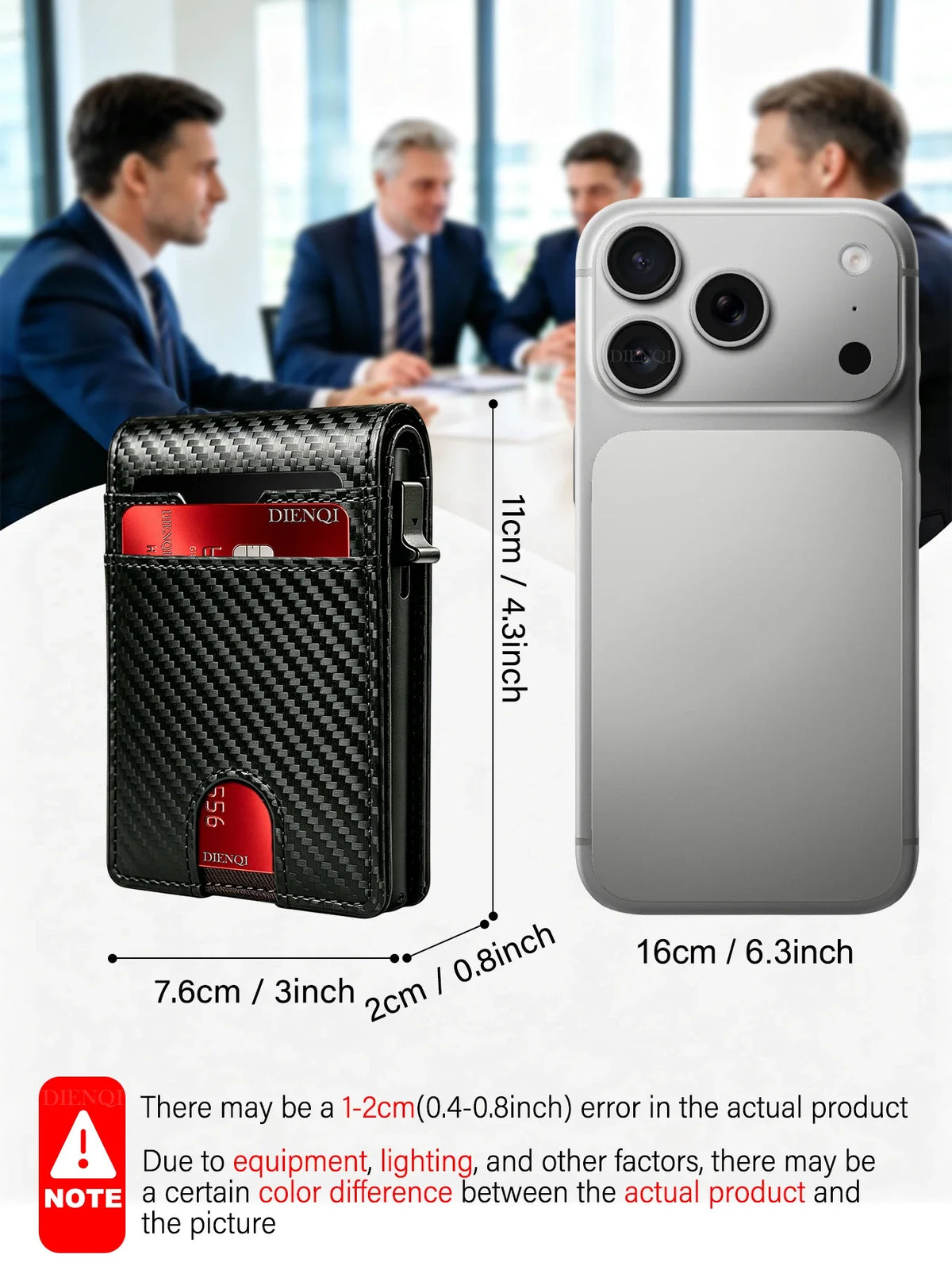 Carbon Fiber Wallet Magnetic Card Holder RFID Automatic Pop Up Case Id Bank Credit Cardholder Money Bag Bifold Wallets for Men