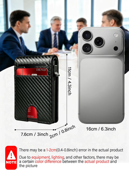 Carbon Fiber Wallet Magnetic Card Holder RFID Automatic Pop Up Case Id Bank Credit Cardholder Money Bag Bifold Wallets for Men