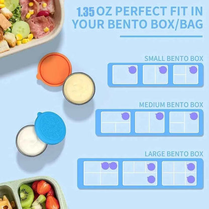 12pc 304 Stainless Steel Food Containers with Leakproof Lids - Dishwasher Safe Salad Dressing Cups for Meal Prep, Bento & Picnic