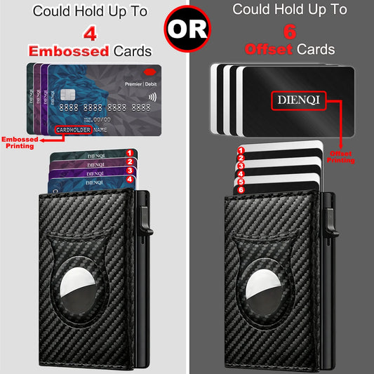 Rfid Credit Card Holder Men Wallets For Apple Airtag Carbon Fiber Cardholder Coin Purse Small Minimalist Wallets For Air Tag