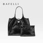 BAFELLI Full-Leather Crocodile-Pattern Large Tote Bag