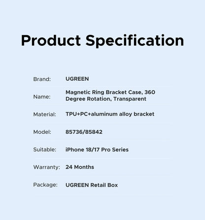 UGREEN 360° Magnetic Stand Case for iPhone 18, 17, & Pro Max Models