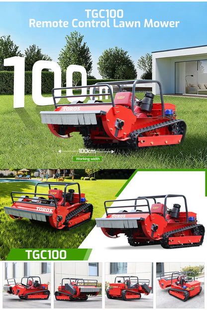 Customized Big Power Diesel Engine Small Robot Grass Cutter Cutting Width 80cm 100cm 120cm Remote Control Crawler Lawn Mower