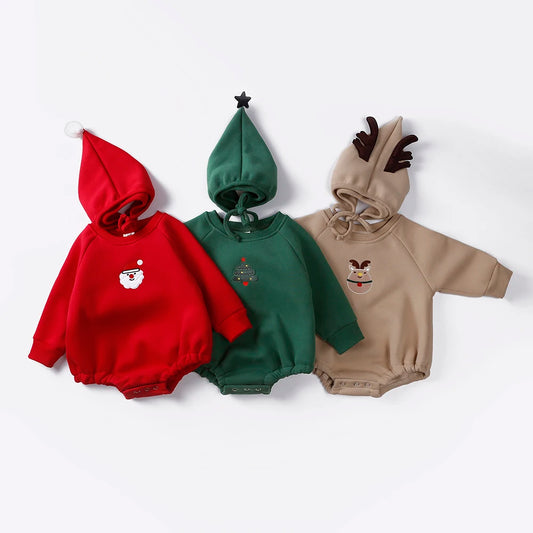 Kids Tales Merry Moments Cotton-Blend Christmas Baby Romper