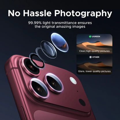 UGREEN Camera Lens Protector for iPhone 18, 17, 16, 15, Pro Max