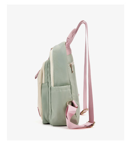 FOXER Women Fabric Backpack Lightweight Travel Shoulder Bag Ladies Multi‑pocket School Bag Casual Daily Female Rucksack